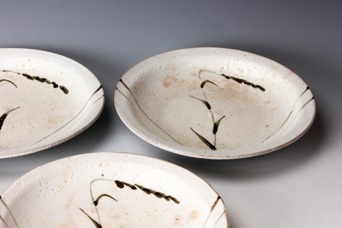 人間国宝 荒川豊蔵 虎渓山 水月窯 粉吹風茶碗 共箱 茶道具 粉引 44E-C-1