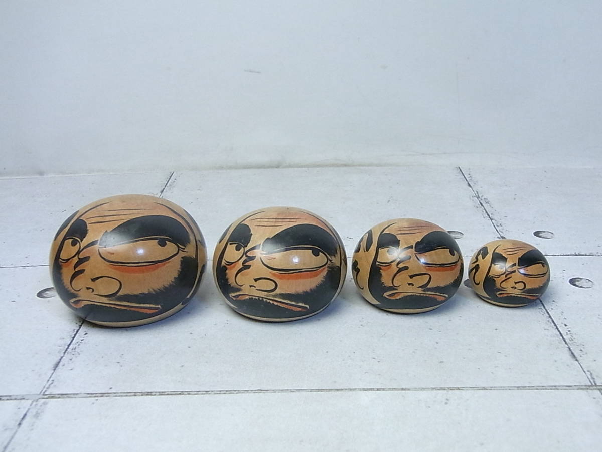 温湯 だるま 佐藤善二 作 4個セット 温湯 津軽系 佐藤善二 青森
