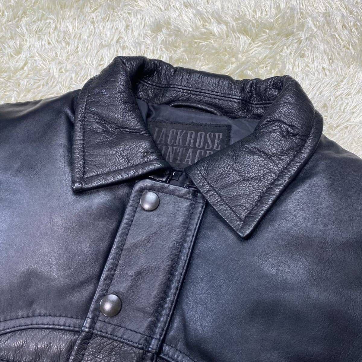 希少XXL】ジャックローズ 裏地総柄 シングルライダースジャケット 山羊