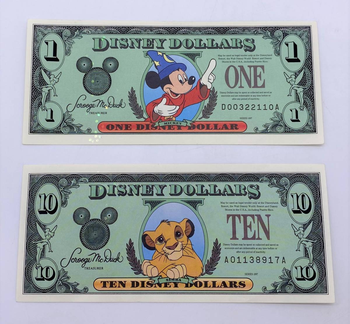 ディズニー【 DISNEY DOLLARS 9枚 】ディズニーダラー 1ドル 10ドル