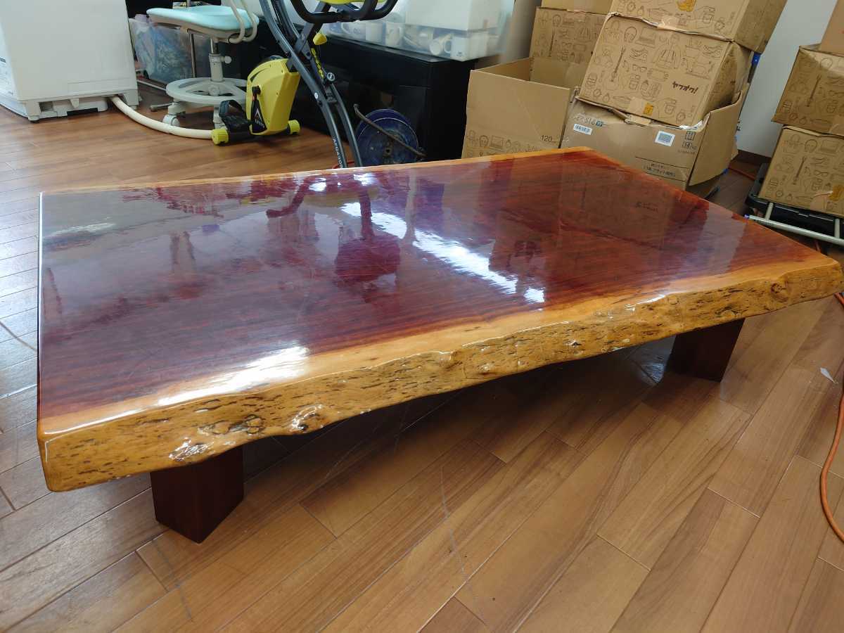 3231◇天然木 無垢材 一枚板 座卓 テーブル 幅約90cm 長