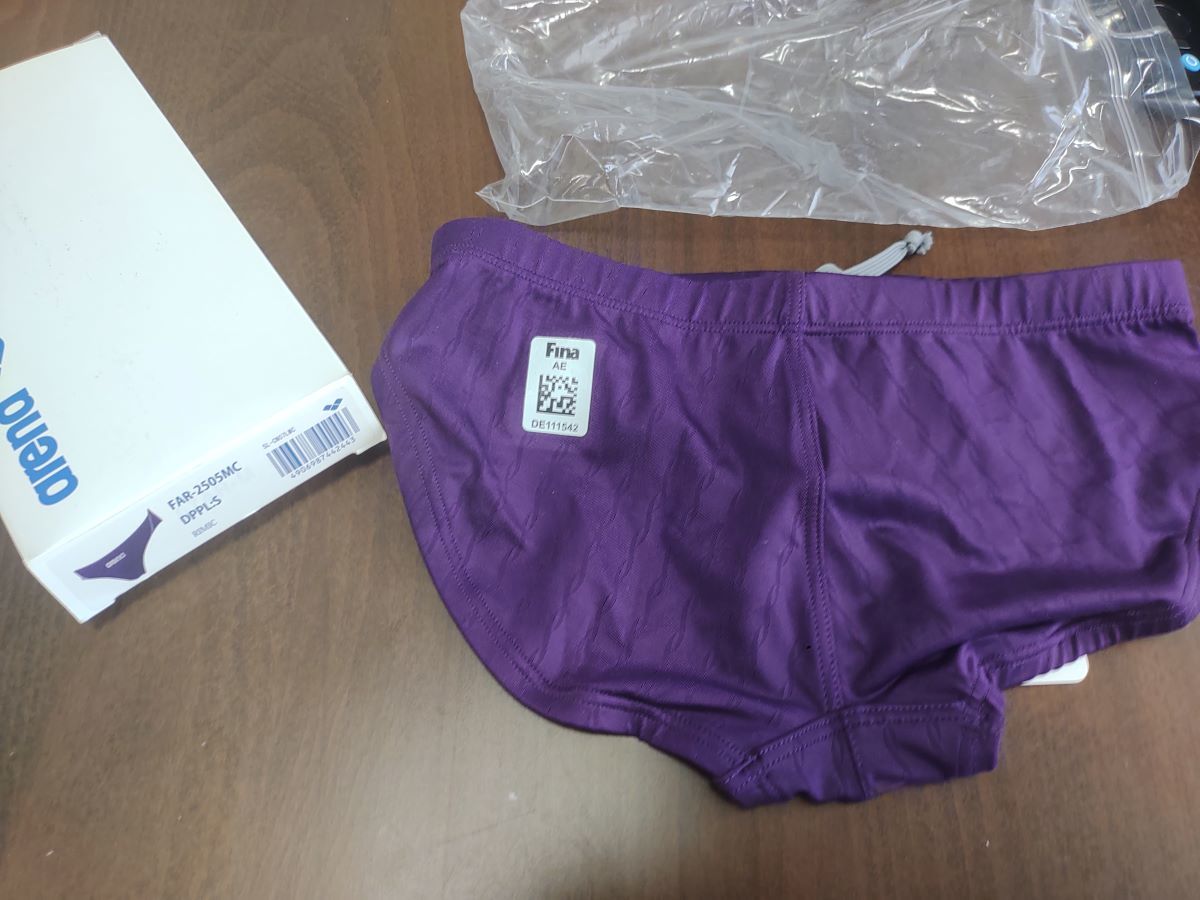 未使用) arena 競パン x-python 紫 S 競パン 競泳水着