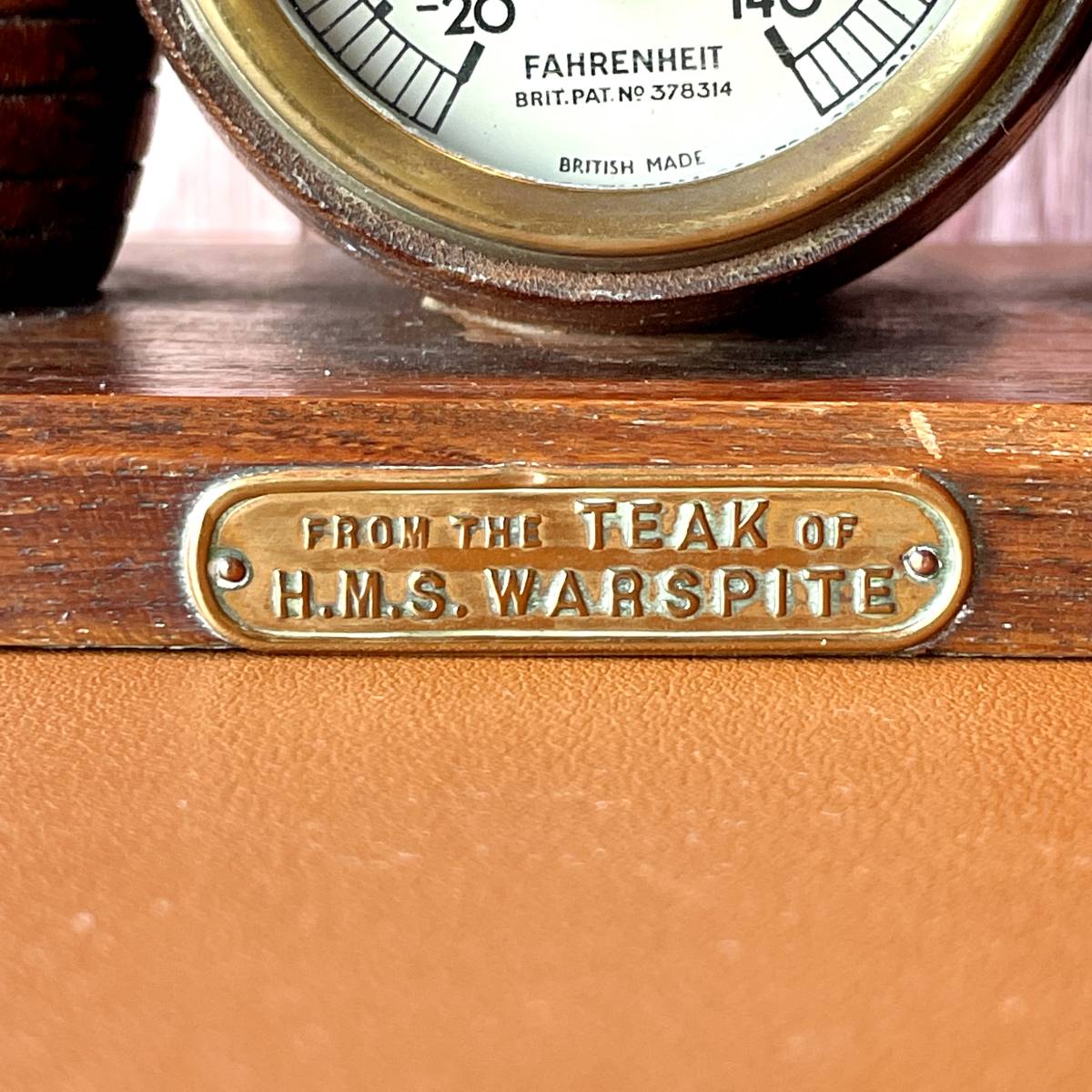 ◇幻級 レア!!◇イギリス海軍 戦艦 ウォースパイト 記念品 チーク 小物入