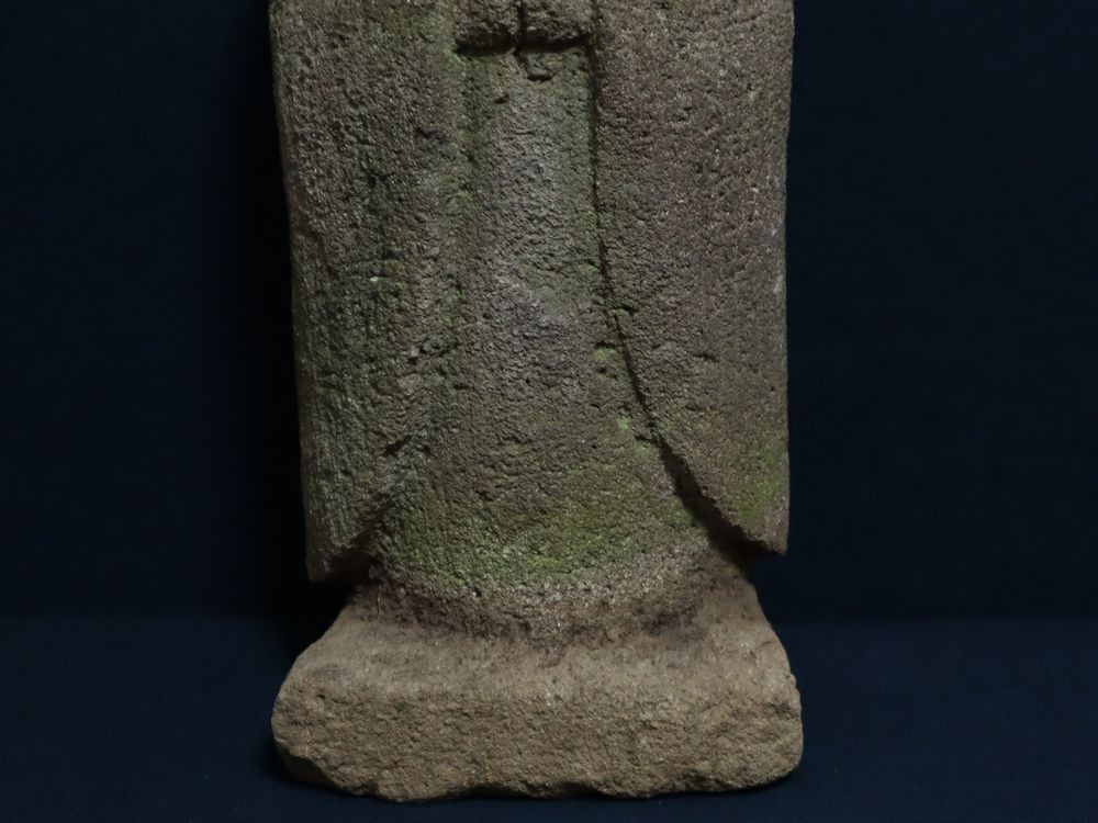 時代 佐渡 石仏 地蔵 仏教美術 石彫 石像 石造 道祖神 高さ 約39.5cm 重