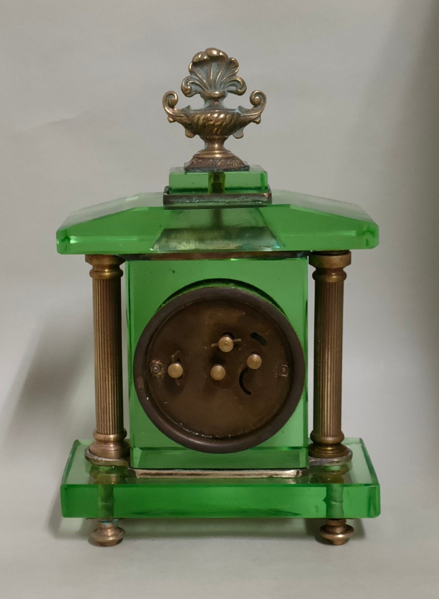 精工舎 ガラス置時計 グリーン 希少 アンティーク ビンテージ 精工舎