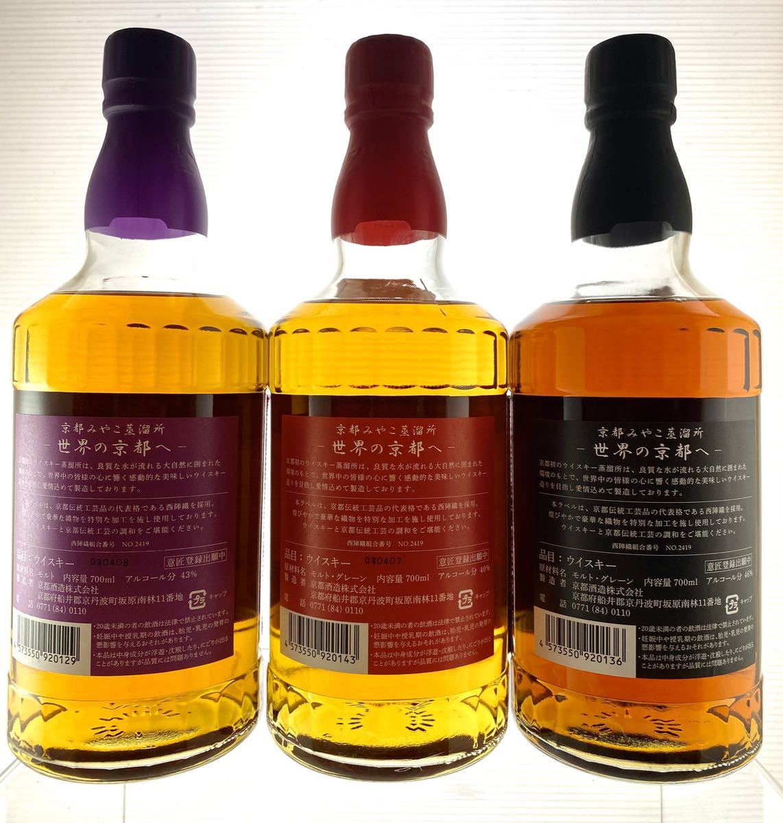 京都みやこ蒸留所 3本セット 京都ウイスキー3本セット 京都ウイスキー