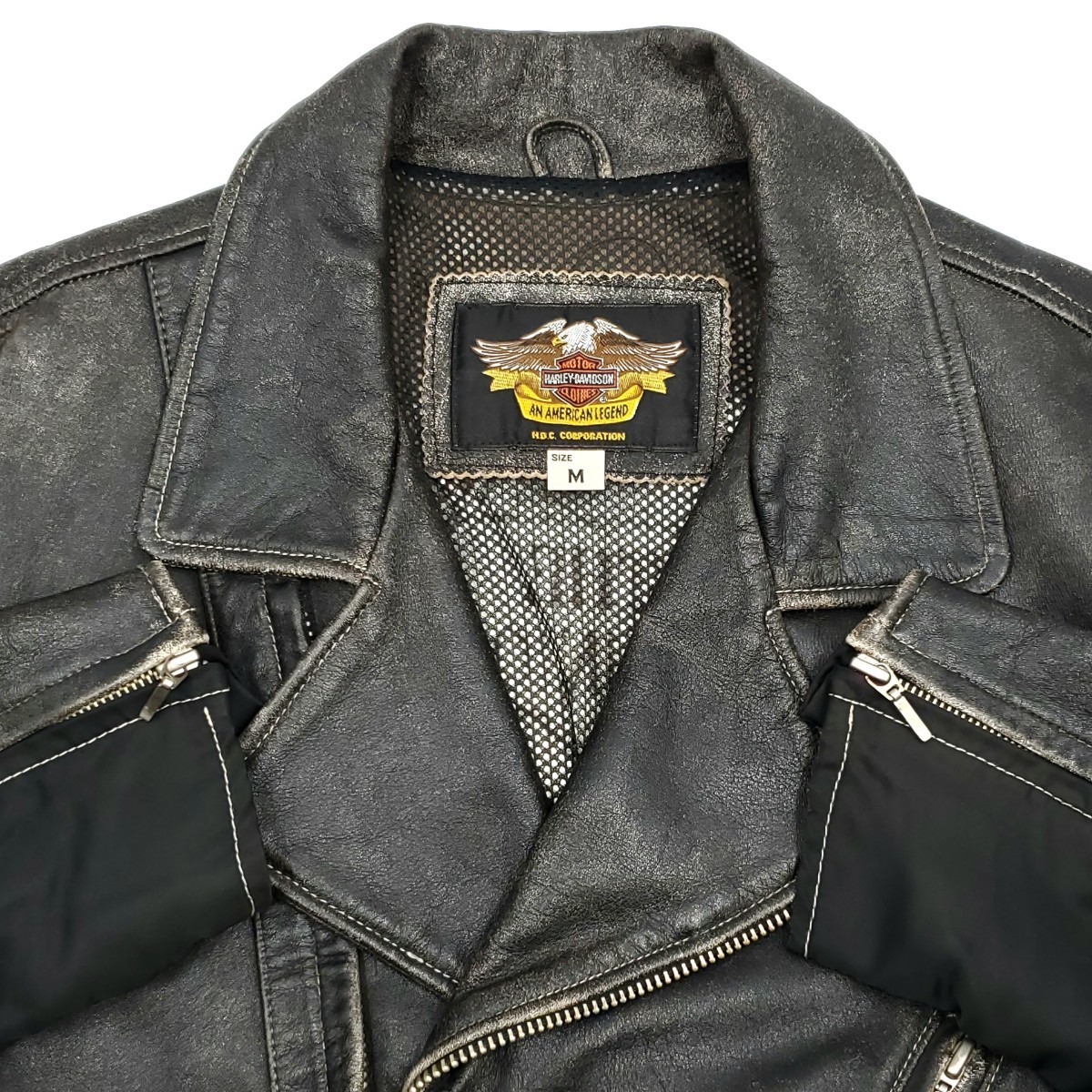 90周年限定モデル HARLEY-DAVIDSON 立体ロゴ加工レザーコンビ