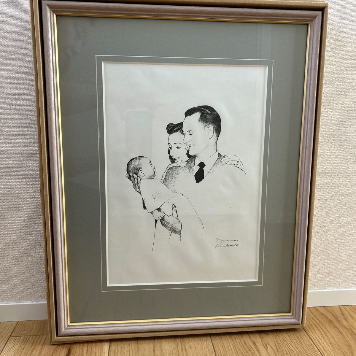 お値下げ！ノーマンロックウェル 未使用 モノクロ 額装 額装品⁄Missing