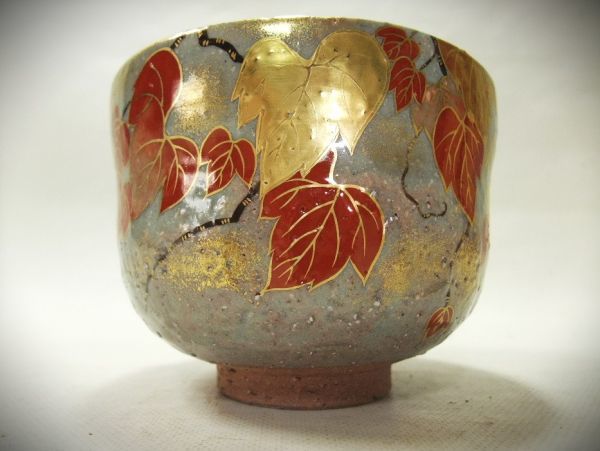 イ696 水指『平安 山岡善昇造』『色絵鼓形楽器尽くし 水指