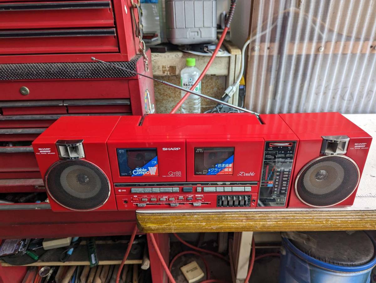 ☆動作品❤️Wラジカセ❤️スピーカー☆分離も可能☆カセット＆ラジオ
