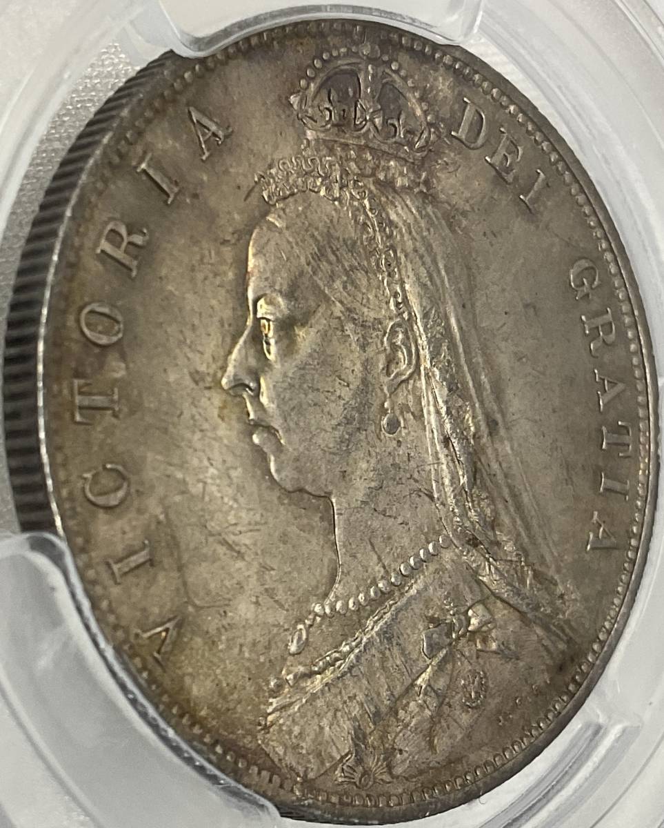 1887年イギリス ハーフクラウン ジュビリー・ヘッド1/2Cr銀貨