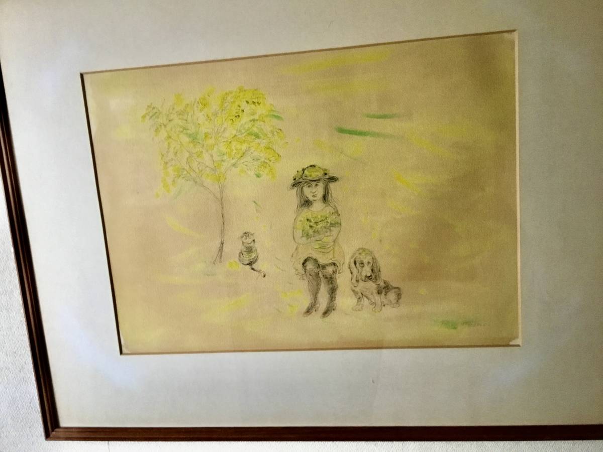 手描き】鴨居玲 F6号 油絵 油彩 絵画 おばあさん 鴨居羊子鑑定シール