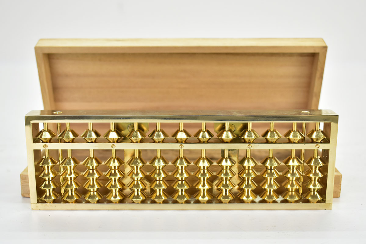 Yahoo!オークション - 金判 招福 そろばん 24KGP 516g 木箱付き[金属製