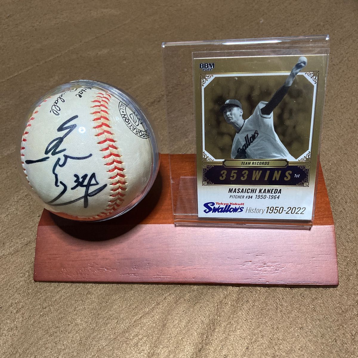 レア物 ロッテオリオンズ 金田正一監督直筆サインボール カード国鉄