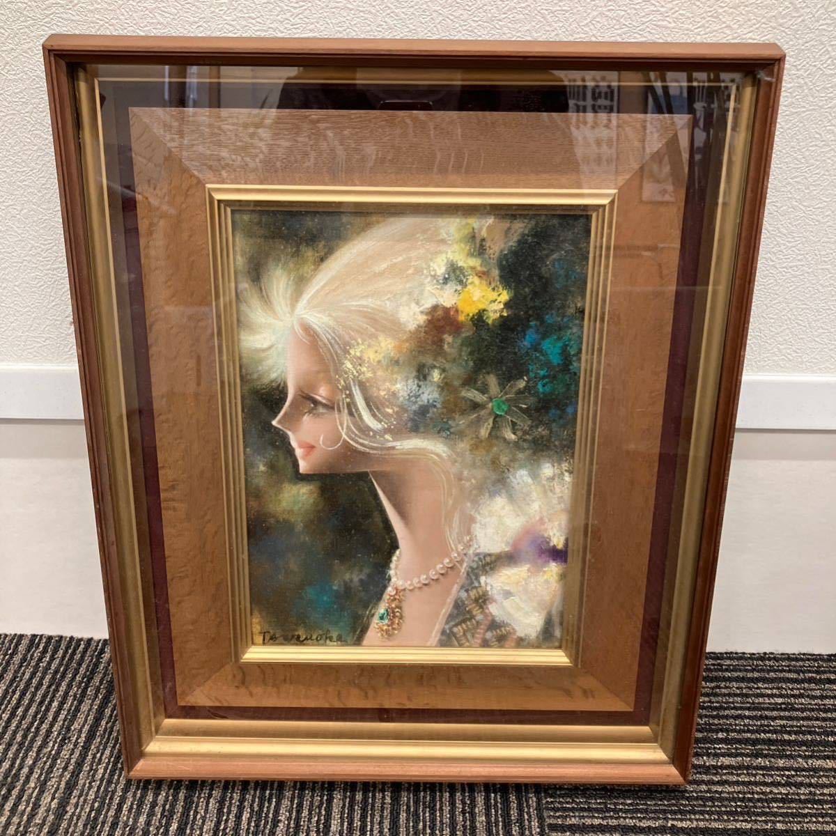 油彩画 油絵 鶴岡義雄 マドモアゼル