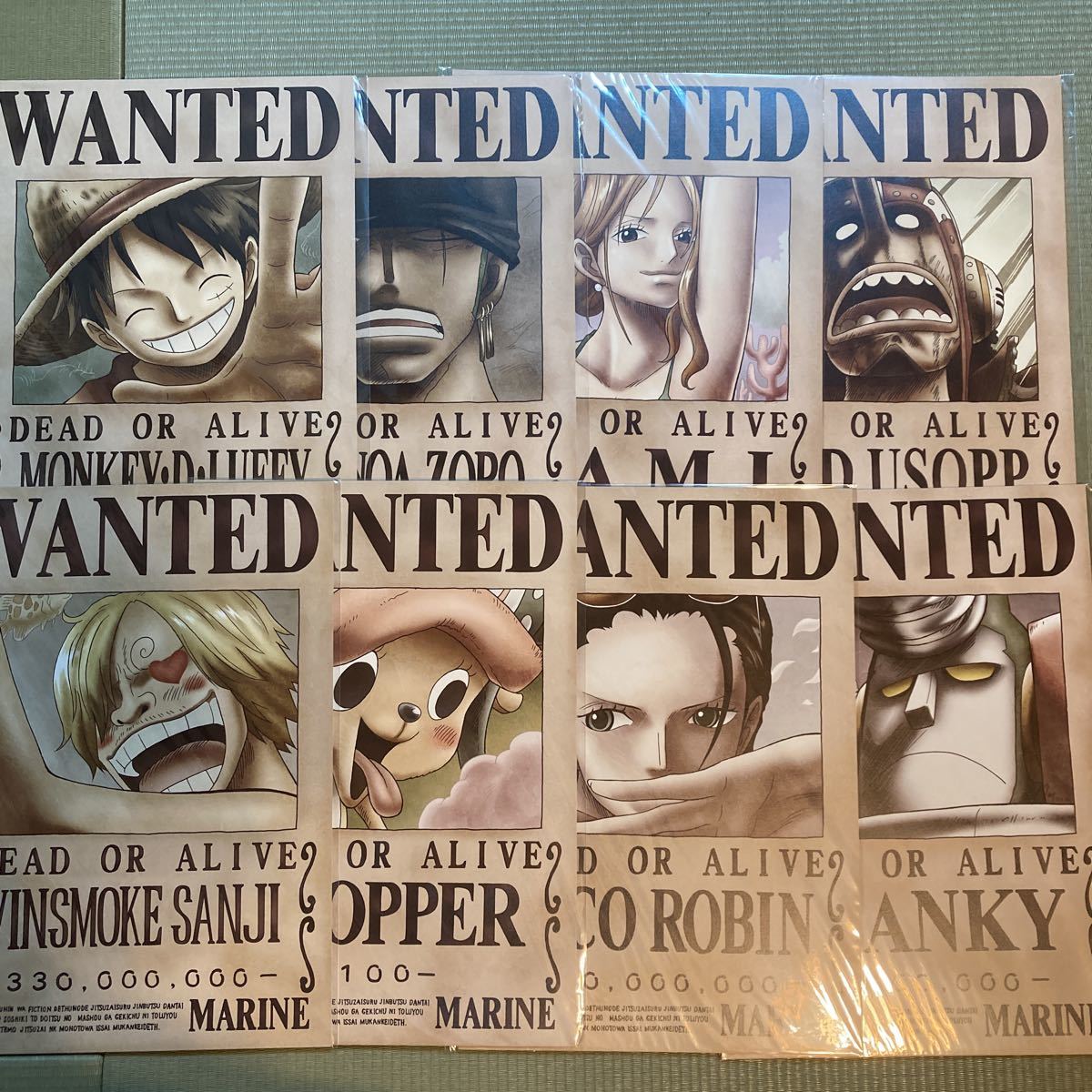 ワンピース 海軍発行公式手配書 A3サイズ 麦わらの一味 セット 値下げ