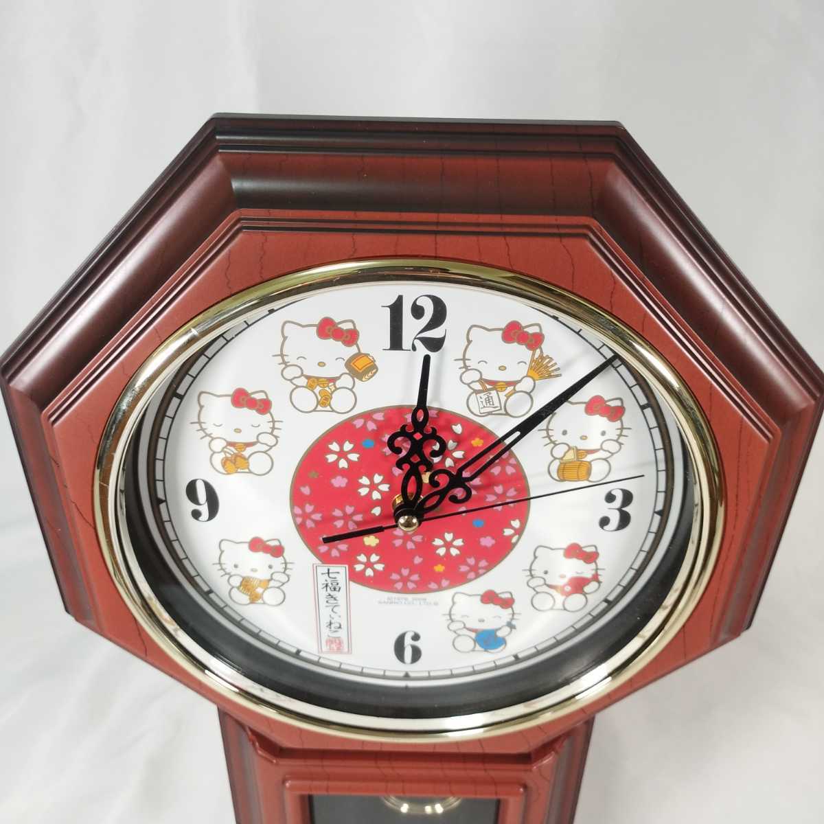 七福きてぃねこ 振り子付壁掛け時計 はろうきてぃ 時計 レア