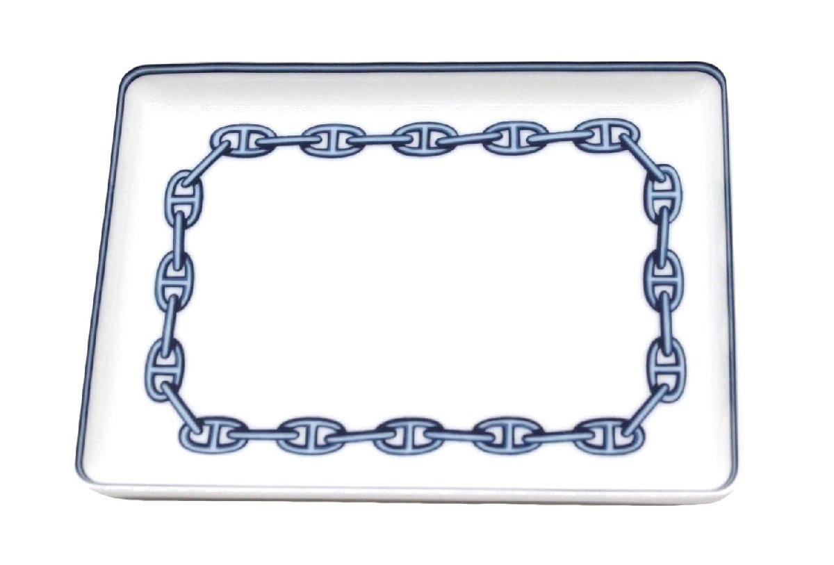 エルメス シェーヌダンクル スクエアプレート 箱付 タニチ横16cm 縦