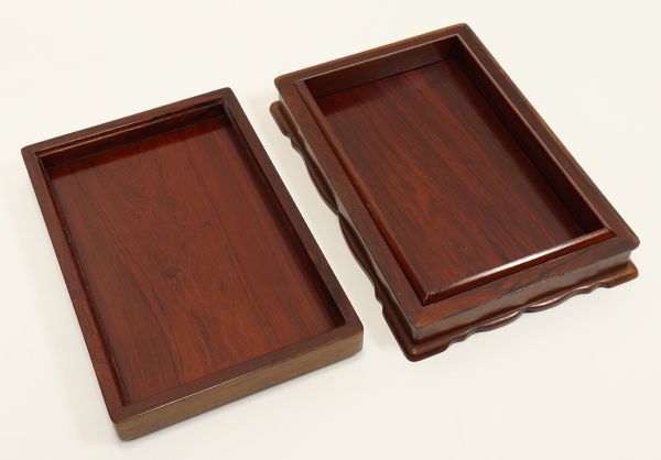 書道具栄寿堂硯本舗山下芳石作雨畑硯共箱CR8786