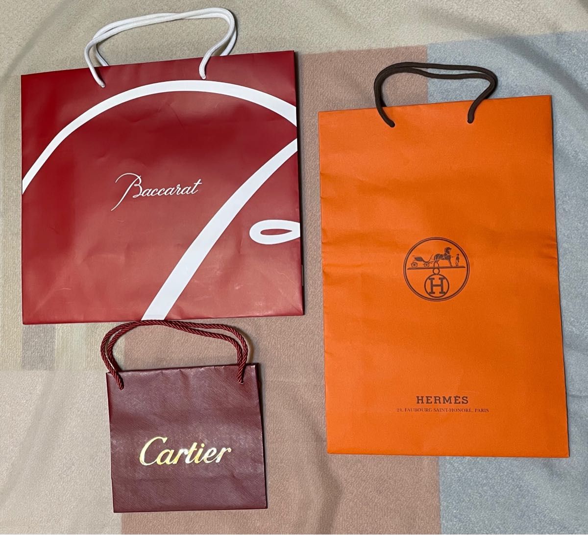 BaccaratCartierHERMES】ハイブランド ショップバッグ 紙袋3点セット
