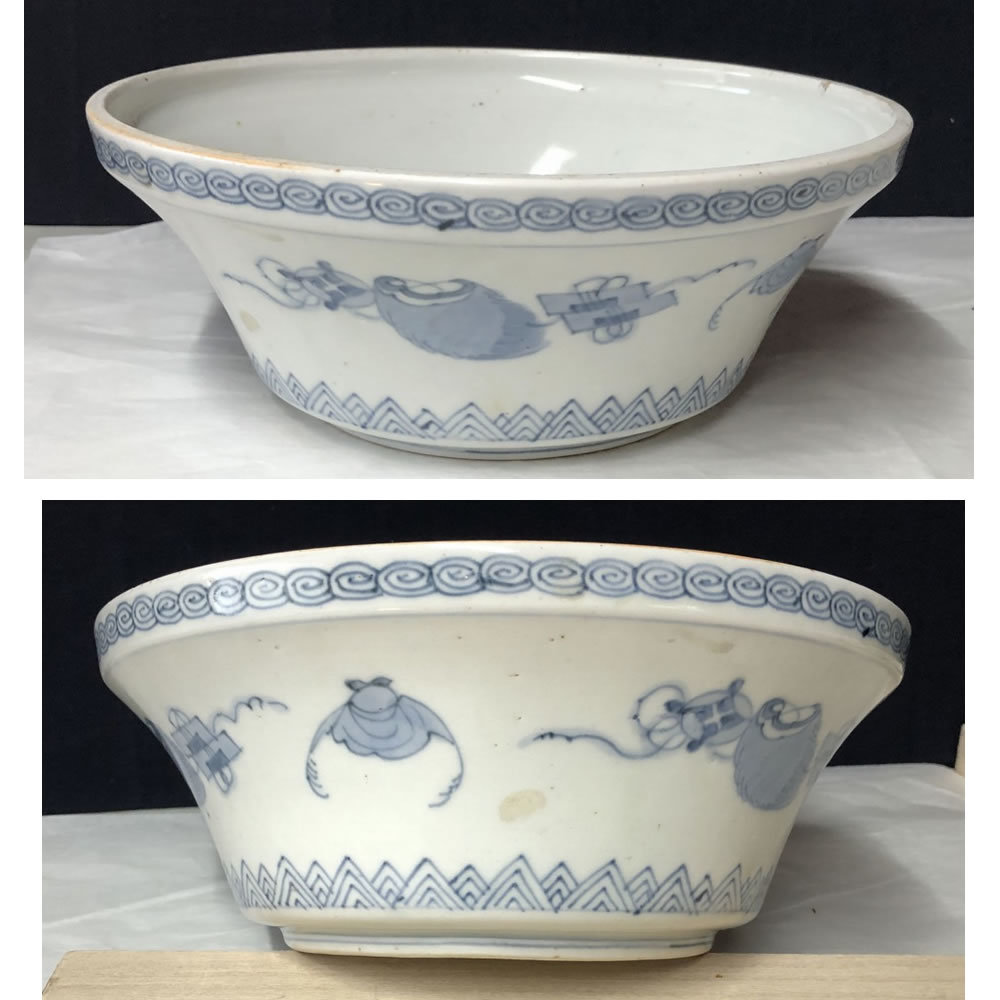 e2346 古伊万里 色絵 染付 蓋物 食籠 花鳥図 菓子器 料理鉢 e2346 古