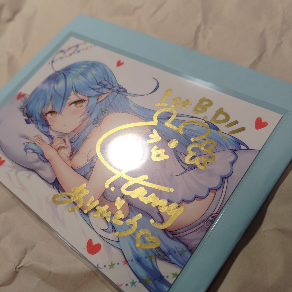 金文字版 雪花ラミィ 誕生日記念ボイス2020付属品 直筆サイン入り