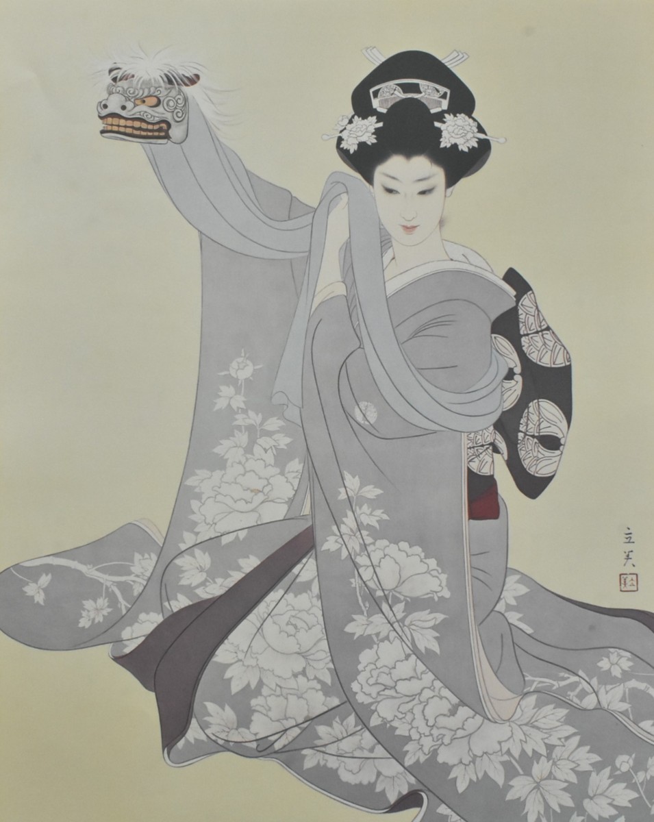 真作 橋本広喜 シルクスクリーン 「石部桜」 直筆サイン 桜 版画