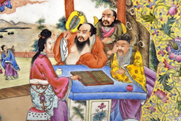 中国古美術品 清の乾隆時代 粉彩皿 本物保証 23cm 中国古美術品 清の