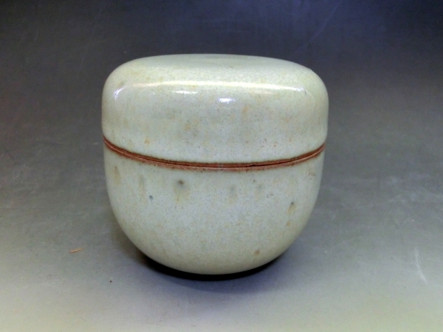 棗□赤膚山【大塩正人】萩釉 茶入 桐共箱 赤膚焼き お茶道具 古美術