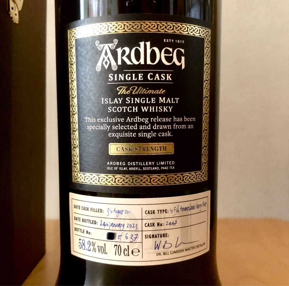 アードベッグ 2011 シングルカスク#2447 1stフィル アモンティリャード