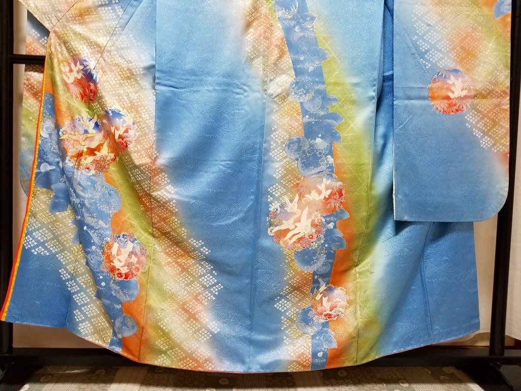 逸品 振袖7点フルセット 京都きもの友禅 桜尽くし 正絹 成人式 結婚式