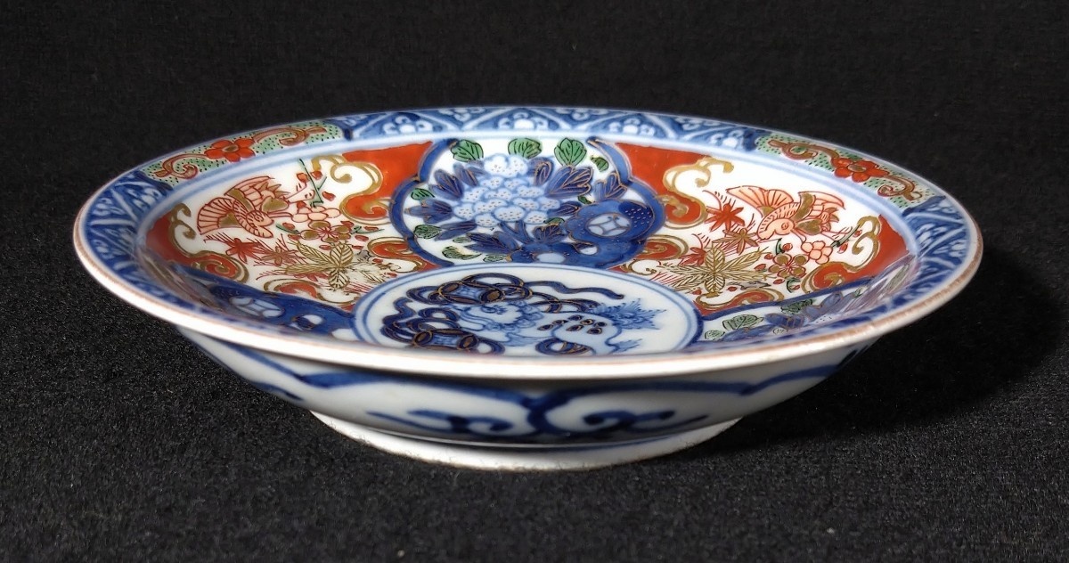 大聖寺伊万里 染付 金彩 色絵 花唐草文 花文 花鳥文 角福 唐獅子