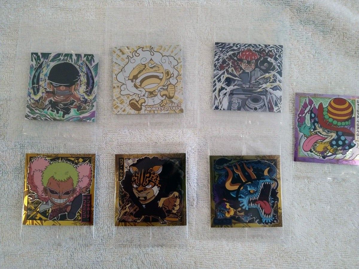 ワンピース大海賊ウエハースシール 金ニカ 激レア LOG 6 7枚セット