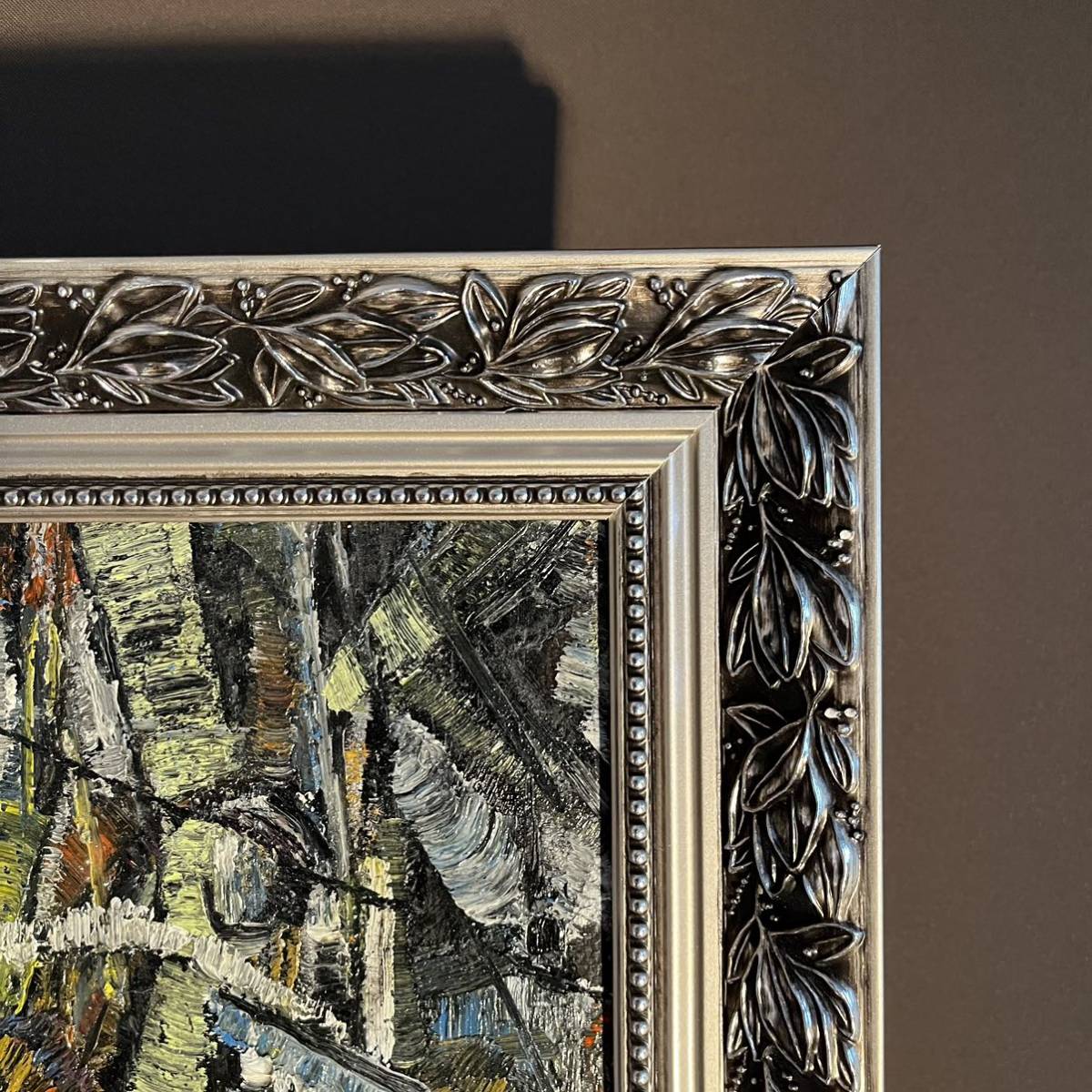 ☆真作☆ 旭日(シゴラカ) 無題 油絵 貴重作品 フレーム付き 絵画 油彩画