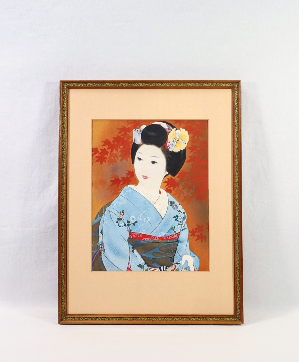 中尾淳『舞妓』木版画 中尾淳『舞妓』木版画 中尾淳 日本画『舞妓』