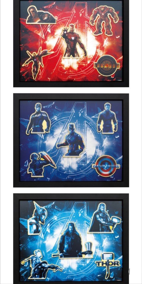 Happyくじ MARVEL B賞 額装ピンズセット 全3種 フルコンプ ハッピー