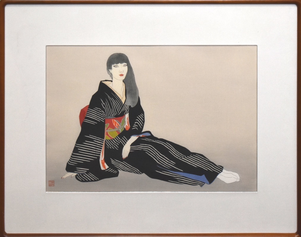 文化勲章受章作家・高山辰雄 日本画 希少作品 肉筆原画 色紙 文化勲章