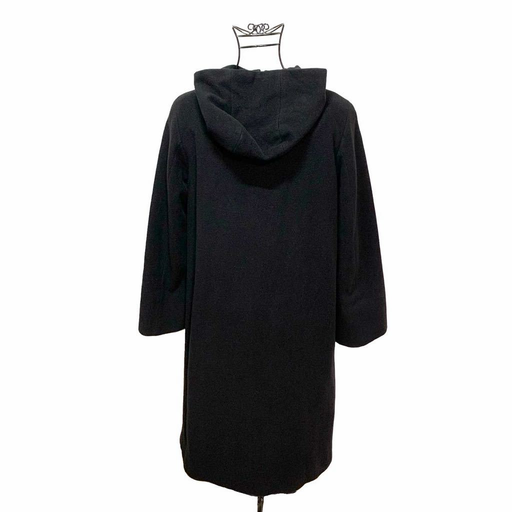 良品 アニエスベー agnes b カシミヤ混 フード付 ジップアップ ロング