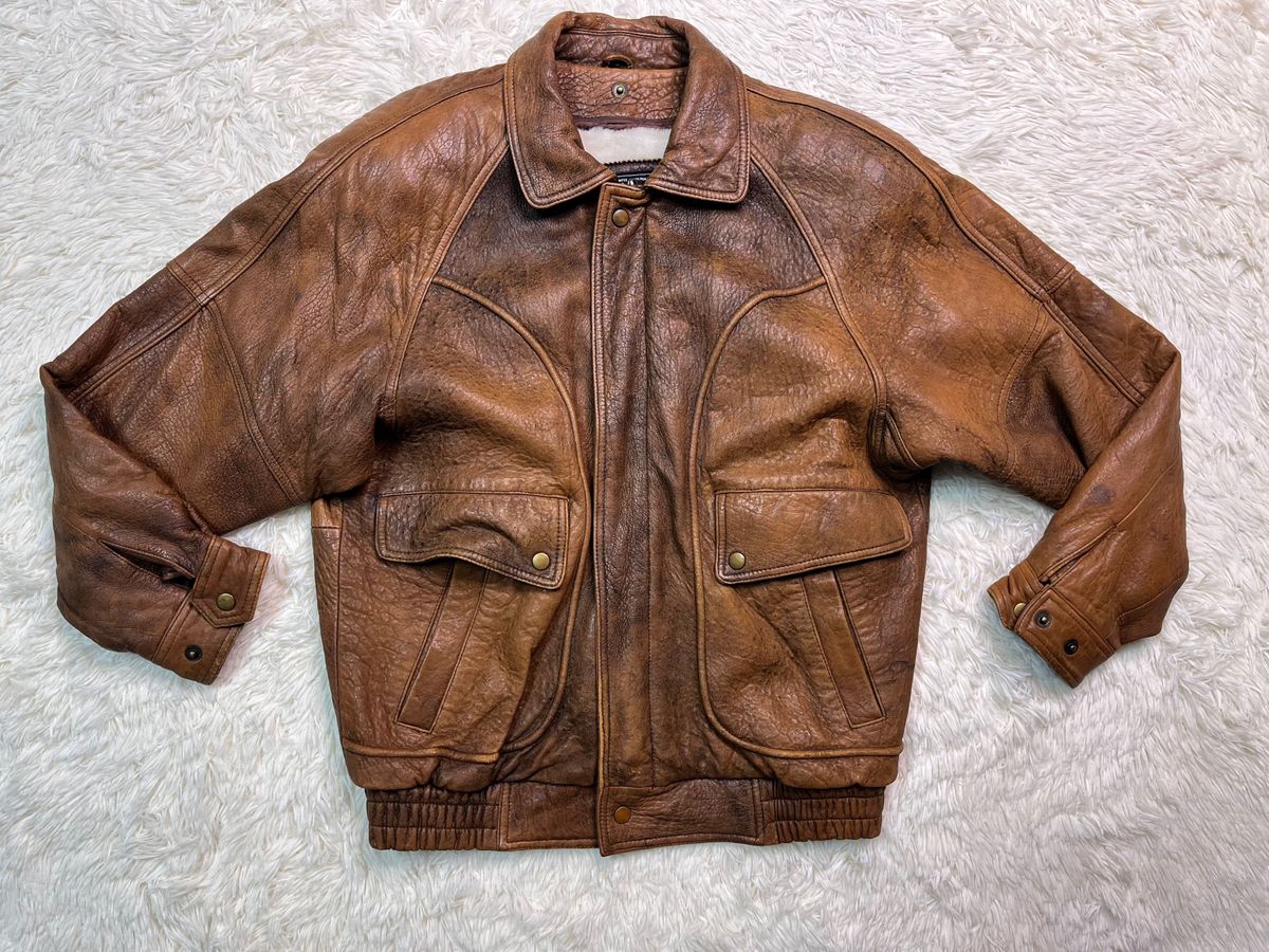 wind armor】ウインドアーマー 羊革フライトジャケット ビンテージ L