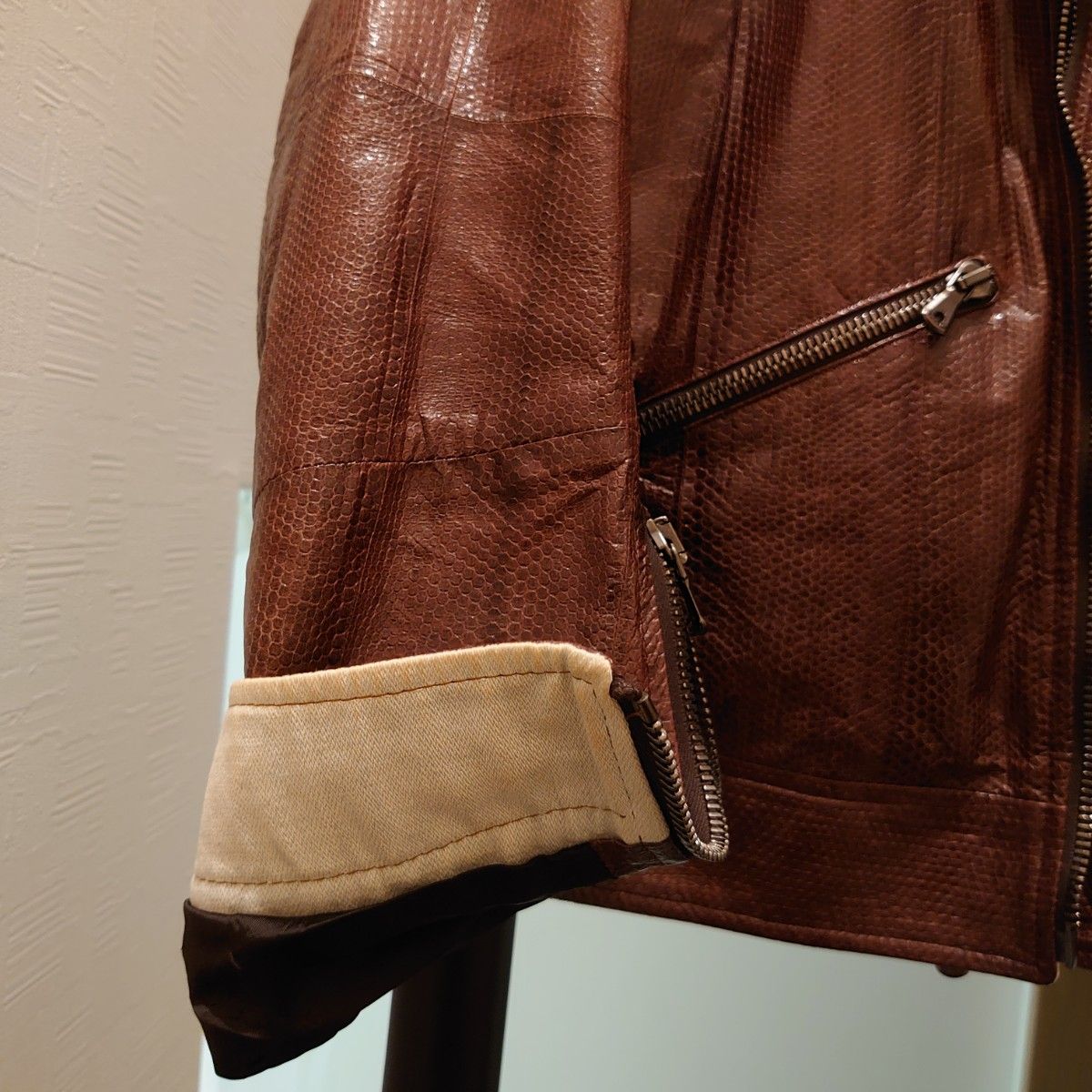 DOLCE&GABBANA パイソン レザー ライダース ジャケット 48｜Yahoo