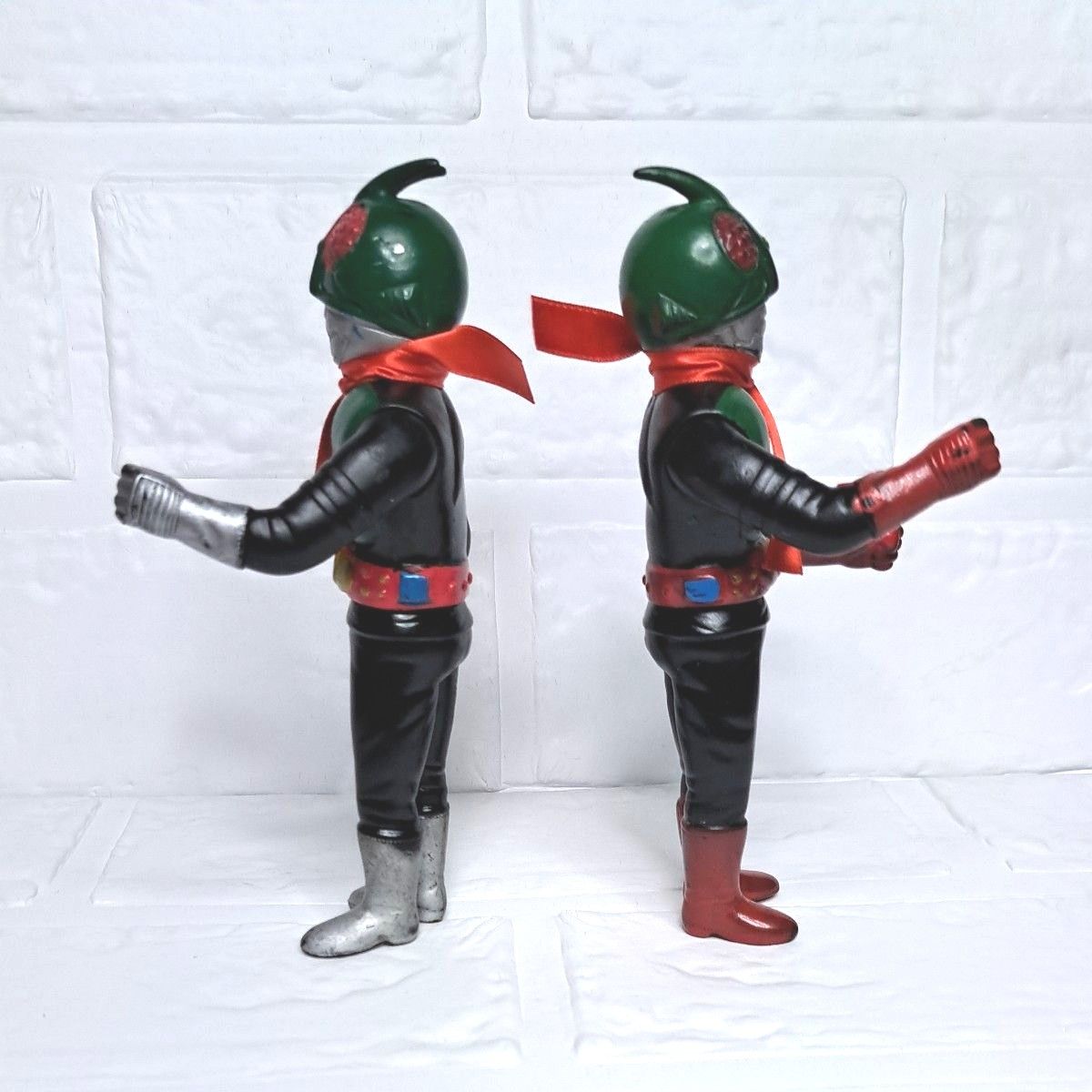 仮面ライダー 旧 1 号 2 号 希少ソフビ 2 体 セット ポピー 昭和レトロ