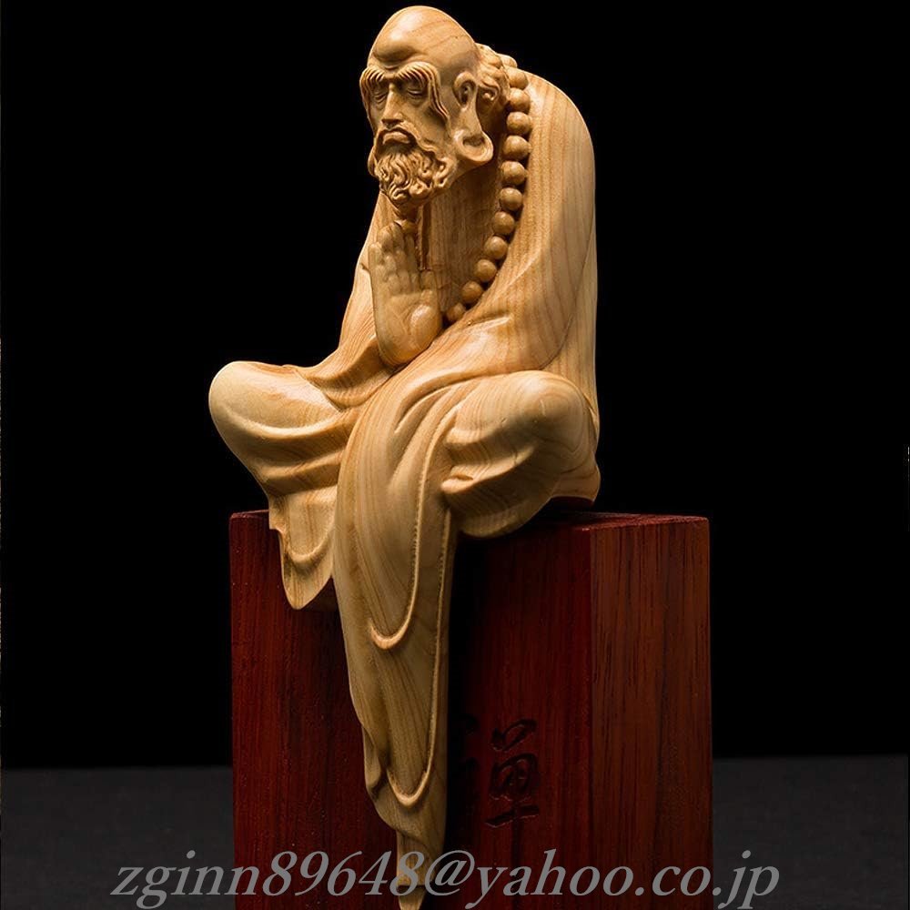 木彫柘植 達磨 立像 古美術骨董