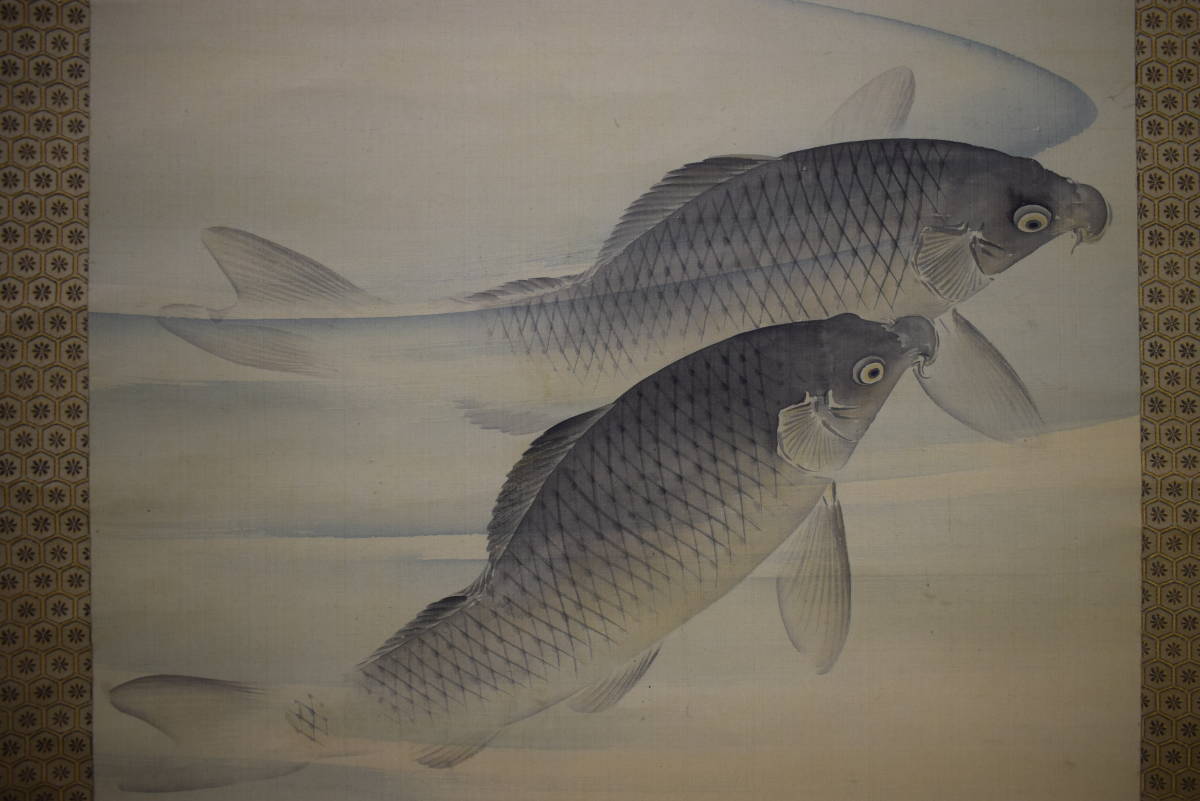 模写/富田渓仙/小舟に鷺図/桐共箱付/布袋屋掛軸HE-381 模写/富田渓仙