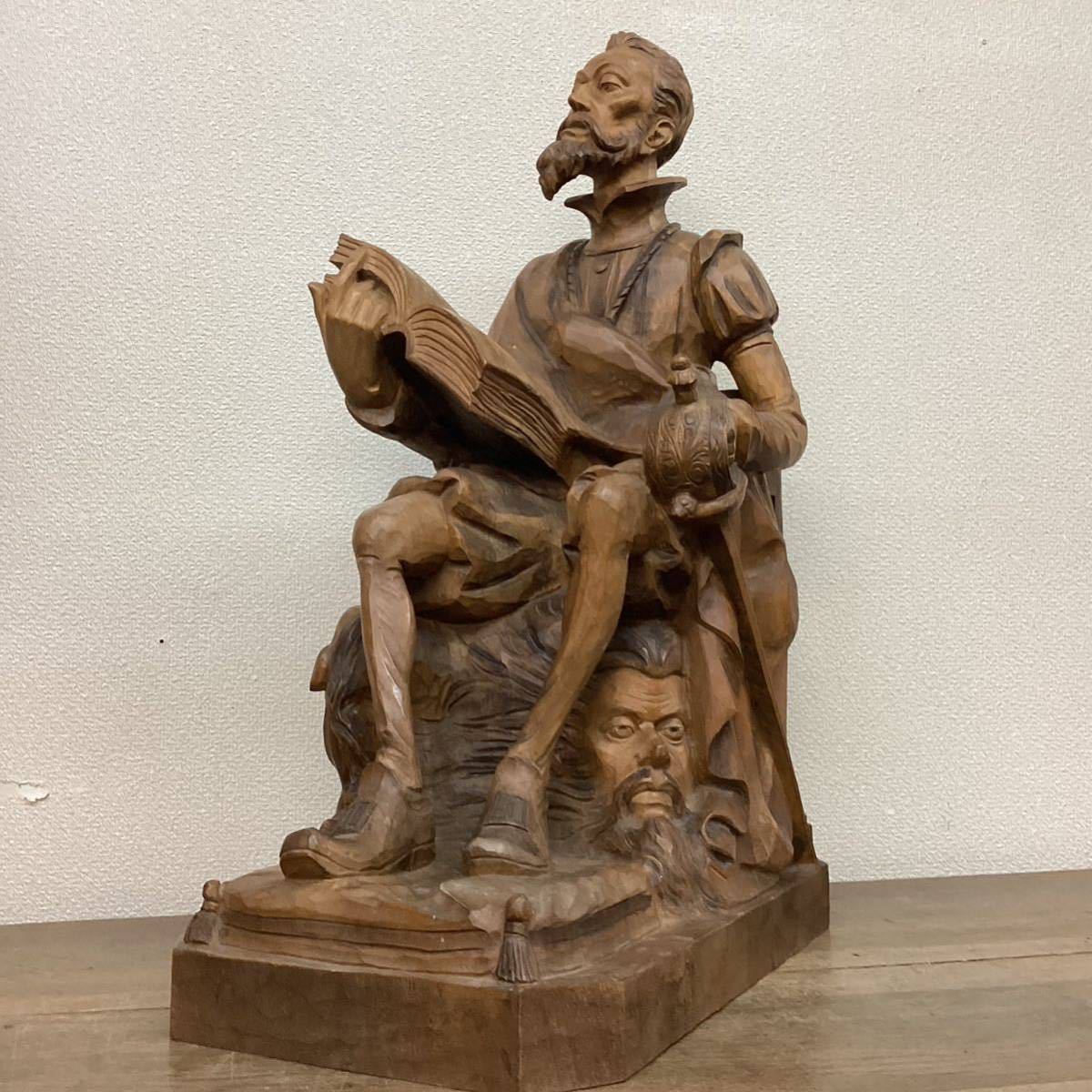 ドン・キホーテ 木彫 胸像 アンティーク 置物 ヴィンテージ オブジェ