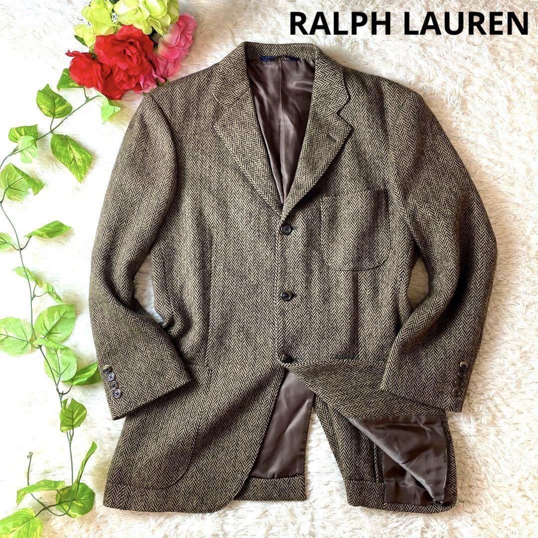 希少品 ポロ ラルフローレン ジャケット ヘリンボーン シルク 3B L