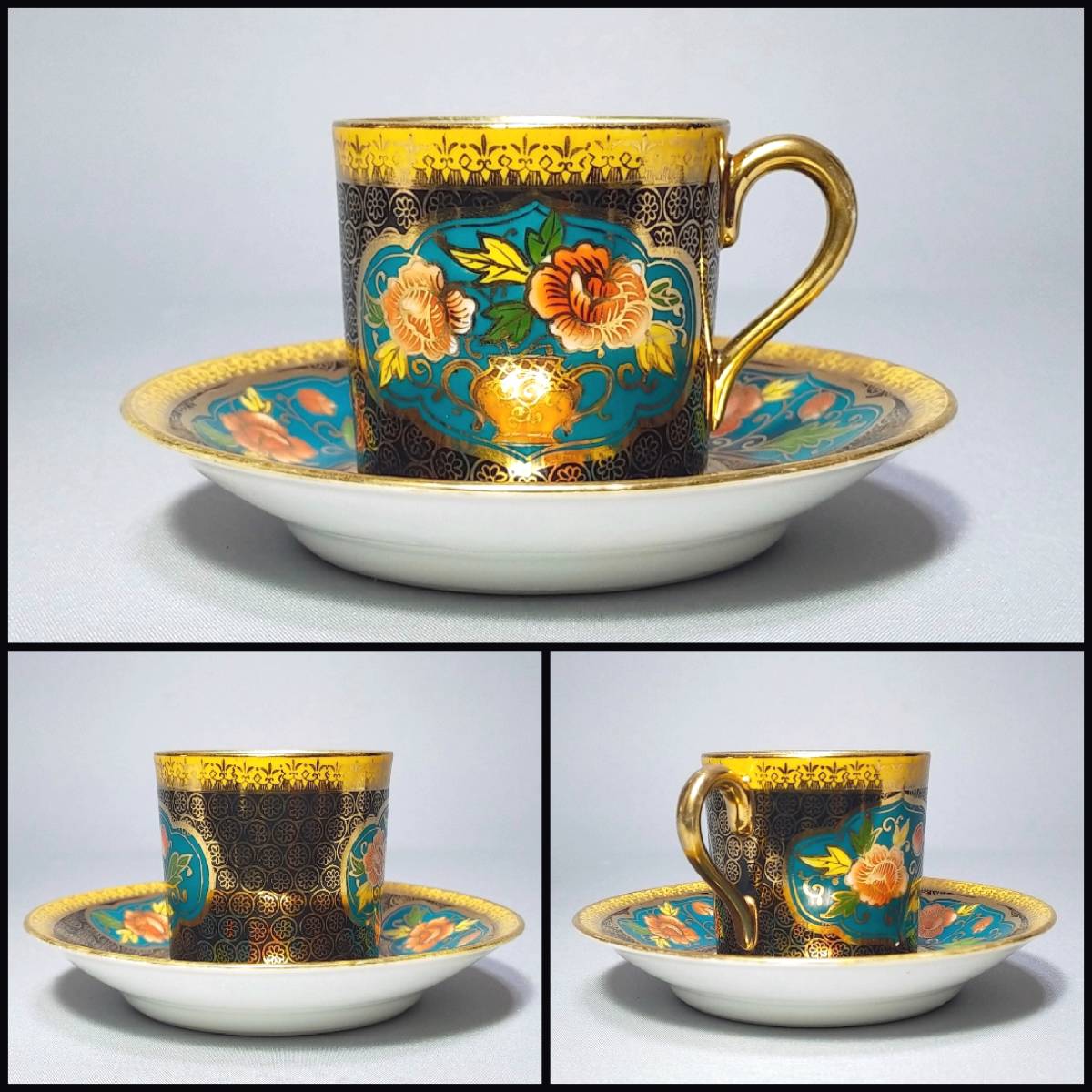 FK31 カップ&ソーサー オールドノリタケ マルキ印 デミタスカップ 金