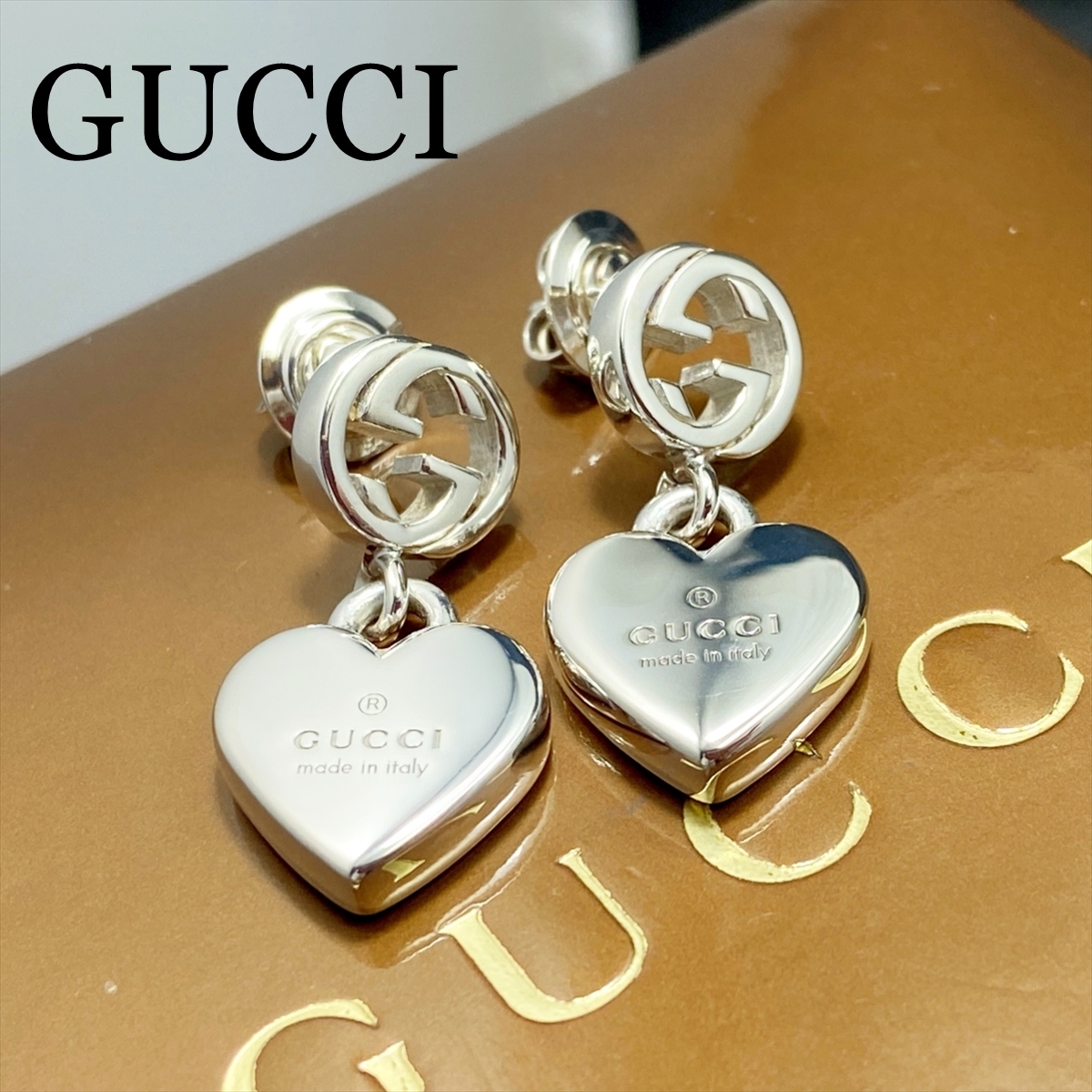 GUCCI インターロッキングハートピアスシルバー925