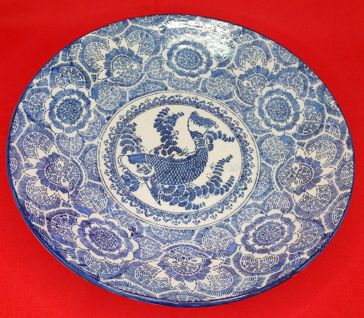 楽天市場】骨董○古伊万里染付鯉文大皿○48cm | 江戸後期-19世紀頃