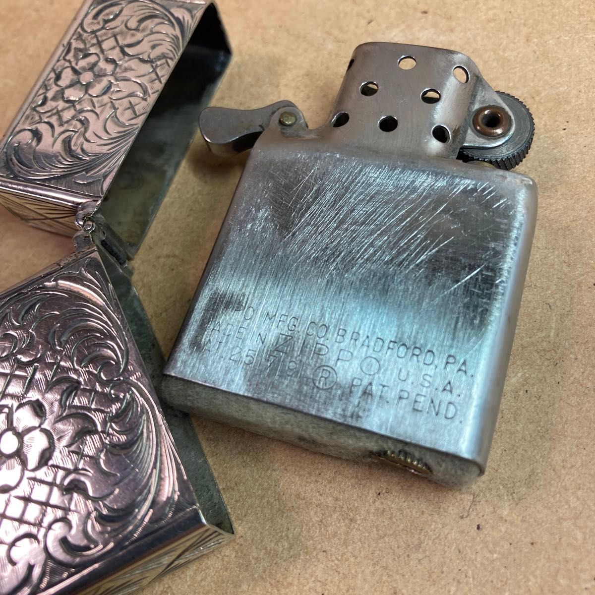 1950年代ビンテージ スターリングシルバー 全面彫刻工芸品