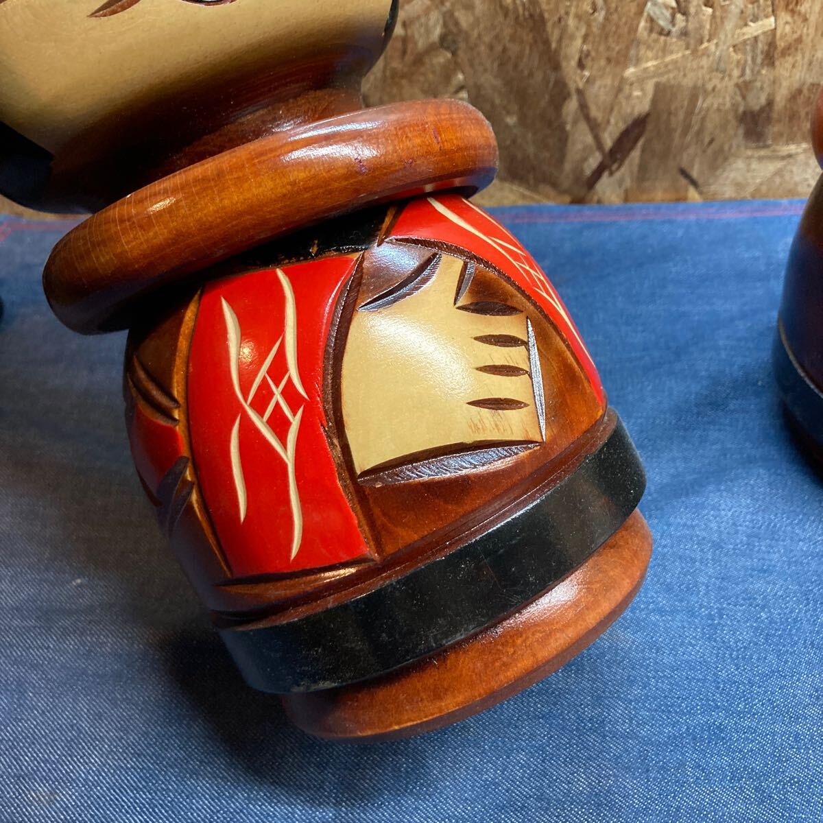 送料無料【M 1438】アイヌ人形 木彫り人形 ニポポ 北海道民芸品 夫婦